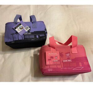 NWT! Set of 2: Trader Joe's Mini Insulated Tote Bag - PINK & LAVENDER